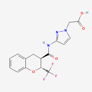 2-[3-[[(2R,3R)-2-(trifluoromethyl)-3,4-dihydro-2H-chromene-3-carbonyl]amino]pyrazol-1-yl]acetic acid