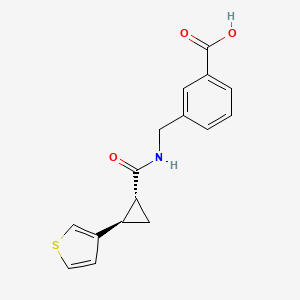 3-[[[(1R,2R)-2-thiophen-3-ylcyclopropanecarbonyl]amino]methyl]benzoic acid