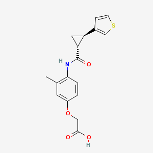 2-[3-methyl-4-[[(1R,2R)-2-thiophen-3-ylcyclopropanecarbonyl]amino]phenoxy]acetic acid