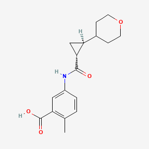 2-methyl-5-[[(1R,2S)-2-(oxan-4-yl)cyclopropanecarbonyl]amino]benzoic acid