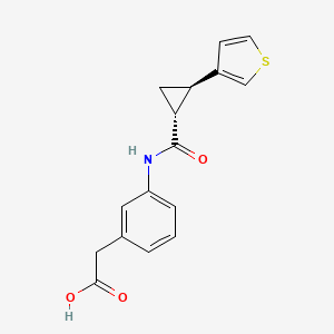 2-[3-[[(1R,2R)-2-thiophen-3-ylcyclopropanecarbonyl]amino]phenyl]acetic acid