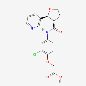 2-[2-chloro-4-[[(2S,3S)-2-pyridin-3-yloxolane-3-carbonyl]amino]phenoxy]acetic acid