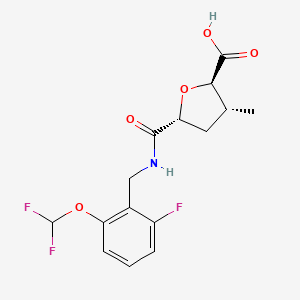 (2R,3R,5R)-5-[[2-(difluoromethoxy)-6-fluorophenyl]methylcarbamoyl]-3-methyloxolane-2-carboxylic acid