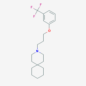 molecular formula C20H28F3NO B073433 3-AZASPIRO(5.5)UNDECANE, 3-(3-((alpha,alpha,alpha-TRIFLUORO-m-TOLYL)OXY)PROPYL)- CAS No. 1167-20-0