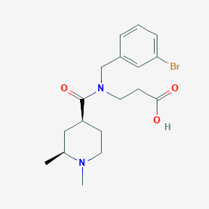 3-[(3-bromophenyl)methyl-[(2S,4S)-1,2-dimethylpiperidine-4-carbonyl]amino]propanoic acid