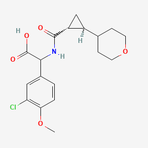 2-(3-chloro-4-methoxyphenyl)-2-[[(1R,2S)-2-(oxan-4-yl)cyclopropanecarbonyl]amino]acetic acid