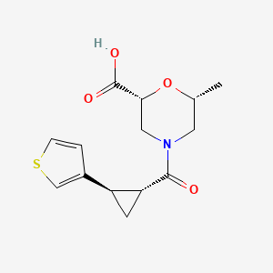 (2R,6R)-6-methyl-4-[(1R,2R)-2-thiophen-3-ylcyclopropanecarbonyl]morpholine-2-carboxylic acid