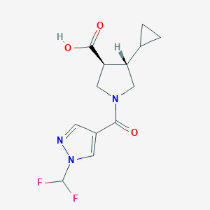 (3S,4S)-4-cyclopropyl-1-[1-(difluoromethyl)pyrazole-4-carbonyl]pyrrolidine-3-carboxylic acid