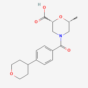 (2R,6R)-6-methyl-4-[4-(oxan-4-yl)benzoyl]morpholine-2-carboxylic acid