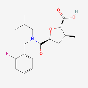 (2S,3S,5S)-5-[(2-fluorophenyl)methyl-(2-methylpropyl)carbamoyl]-3-methyloxolane-2-carboxylic acid