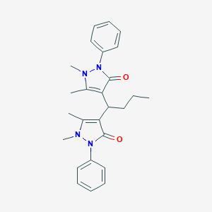 molecular formula C26H30N4O2 B073434 3h-Pyrazol-3-one, 4,4'-butylidenebis[1,2-dihydro-1,5-dimethyl-2-phenyl- CAS No. 1461-17-2