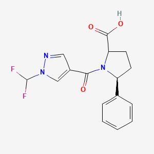 (5S)-1-[1-(difluoromethyl)pyrazole-4-carbonyl]-5-phenylpyrrolidine-2-carboxylic acid