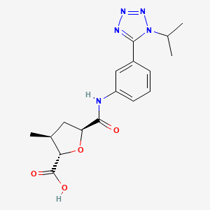 (2S,3S,5S)-3-methyl-5-[[3-(1-propan-2-yltetrazol-5-yl)phenyl]carbamoyl]oxolane-2-carboxylic acid