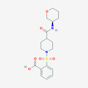 2-[4-[[(3R)-oxan-3-yl]carbamoyl]piperidin-1-yl]sulfonylbenzoic acid