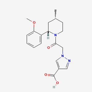 1-[2-[(2S,4R)-2-(2-methoxyphenyl)-4-methylpiperidin-1-yl]-2-oxoethyl]pyrazole-4-carboxylic acid