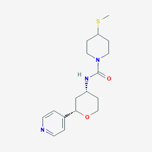 4-methylsulfanyl-N-[(2S,4R)-2-pyridin-4-yloxan-4-yl]piperidine-1-carboxamide