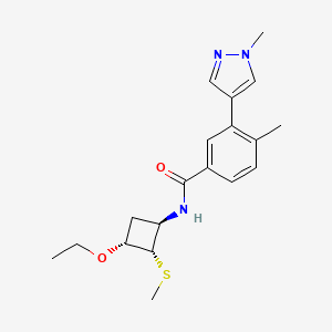 N-[(1R,2S,3R)-3-ethoxy-2-methylsulfanylcyclobutyl]-4-methyl-3-(1-methylpyrazol-4-yl)benzamide