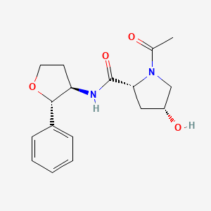 (2R,4R)-1-acetyl-4-hydroxy-N-[(2S,3R)-2-phenyloxolan-3-yl]pyrrolidine-2-carboxamide