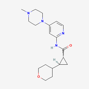 (1R,2S)-N-[4-(4-methylpiperazin-1-yl)pyridin-2-yl]-2-(oxan-4-yl)cyclopropane-1-carboxamide