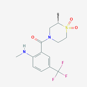 [2-(methylamino)-5-(trifluoromethyl)phenyl]-[(2S)-2-methyl-1,1-dioxo-1,4-thiazinan-4-yl]methanone