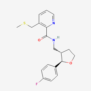 N-[[(2R,3S)-2-(4-fluorophenyl)oxolan-3-yl]methyl]-3-(methylsulfanylmethyl)pyridine-2-carboxamide