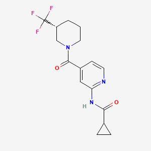 N-[4-[(3R)-3-(trifluoromethyl)piperidine-1-carbonyl]pyridin-2-yl]cyclopropanecarboxamide