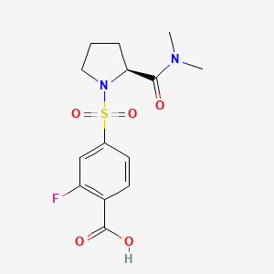 4-[(2S)-2-(dimethylcarbamoyl)pyrrolidin-1-yl]sulfonyl-2-fluorobenzoic acid