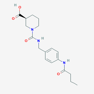 (3S)-1-[[4-(butanoylamino)phenyl]methylcarbamoyl]piperidine-3-carboxylic acid