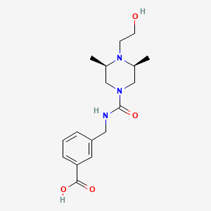 3-[[[(3R,5S)-4-(2-hydroxyethyl)-3,5-dimethylpiperazine-1-carbonyl]amino]methyl]benzoic acid