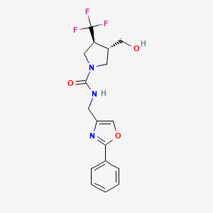 (3S,4S)-3-(hydroxymethyl)-N-[(2-phenyl-1,3-oxazol-4-yl)methyl]-4-(trifluoromethyl)pyrrolidine-1-carboxamide