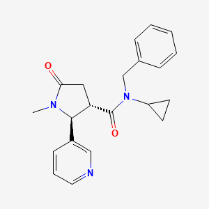 molecular formula C21H23N3O2 B7344282 (2S,3S)-N-benzyl-N-cyclopropyl-1-methyl-5-oxo-2-pyridin-3-ylpyrrolidine-3-carboxamide 