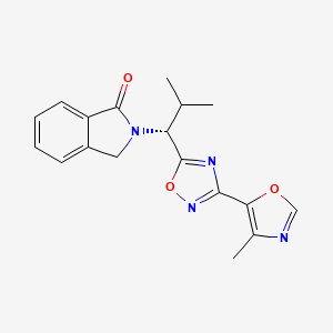 2-[(1R)-2-methyl-1-[3-(4-methyl-1,3-oxazol-5-yl)-1,2,4-oxadiazol-5-yl]propyl]-3H-isoindol-1-one