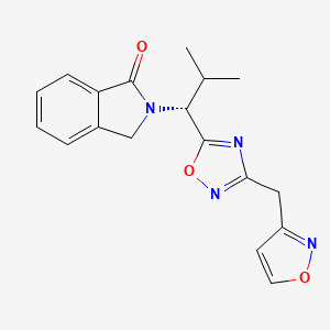 2-[(1R)-2-methyl-1-[3-(1,2-oxazol-3-ylmethyl)-1,2,4-oxadiazol-5-yl]propyl]-3H-isoindol-1-one