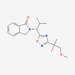 2-[(1R)-1-[3-(1-methoxy-2-methylpropan-2-yl)-1,2,4-oxadiazol-5-yl]-2-methylpropyl]-3H-isoindol-1-one