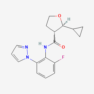 (2S,3R)-2-cyclopropyl-N-(2-fluoro-6-pyrazol-1-ylphenyl)oxolane-3-carboxamide