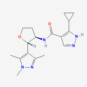 5-cyclopropyl-N-[(2S,3R)-2-(1,3,5-trimethylpyrazol-4-yl)oxolan-3-yl]-1H-pyrazole-4-carboxamide