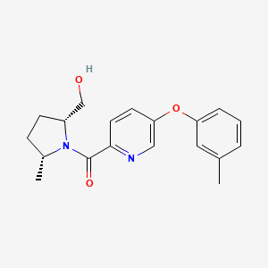 molecular formula C19H22N2O3 B7345058 [(2R,5R)-2-(hydroxymethyl)-5-methylpyrrolidin-1-yl]-[5-(3-methylphenoxy)pyridin-2-yl]methanone 