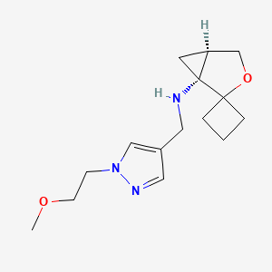 molecular formula C15H23N3O2 B7345070 (1R,5R)-N-[[1-(2-methoxyethyl)pyrazol-4-yl]methyl]spiro[3-oxabicyclo[3.1.0]hexane-2,1'-cyclobutane]-1-amine 