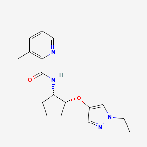 N-[(1S,2R)-2-(1-ethylpyrazol-4-yl)oxycyclopentyl]-3,5-dimethylpyridine-2-carboxamide