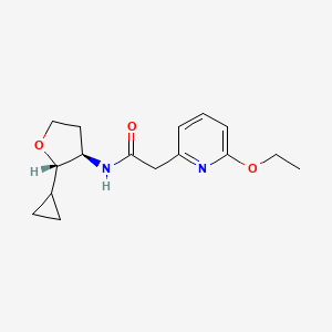 molecular formula C16H22N2O3 B7345099 N-[(2S,3R)-2-cyclopropyloxolan-3-yl]-2-(6-ethoxypyridin-2-yl)acetamide 