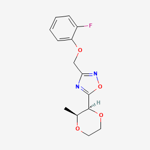 3-[(2-fluorophenoxy)methyl]-5-[(2S,3S)-3-methyl-1,4-dioxan-2-yl]-1,2,4-oxadiazole