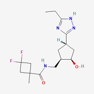 N-[[(1R,2R,4S)-4-(5-ethyl-1H-1,2,4-triazol-3-yl)-2-hydroxycyclopentyl]methyl]-3,3-difluoro-1-methylcyclobutane-1-carboxamide