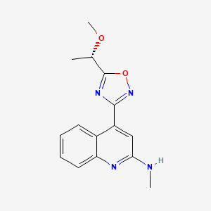 molecular formula C15H16N4O2 B7345138 4-[5-[(1S)-1-methoxyethyl]-1,2,4-oxadiazol-3-yl]-N-methylquinolin-2-amine 