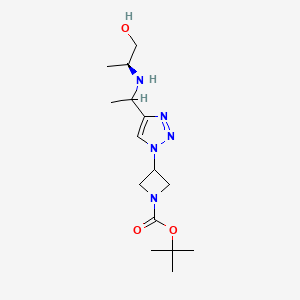 molecular formula C15H27N5O3 B7345139 tert-butyl 3-[4-[1-[[(2S)-1-hydroxypropan-2-yl]amino]ethyl]triazol-1-yl]azetidine-1-carboxylate 