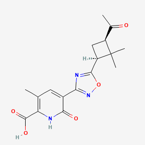 molecular formula C17H19N3O5 B7345143 5-[5-[(1S,3R)-3-acetyl-2,2-dimethylcyclobutyl]-1,2,4-oxadiazol-3-yl]-3-methyl-6-oxo-1H-pyridine-2-carboxylic acid 