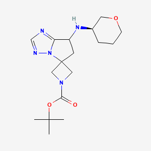 molecular formula C17H27N5O3 B7345151 tert-butyl 7-[[(3R)-oxan-3-yl]amino]spiro[6,7-dihydropyrrolo[1,2-b][1,2,4]triazole-5,3'-azetidine]-1'-carboxylate 