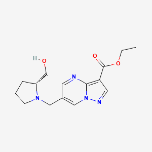 ethyl 6-[[(2R)-2-(hydroxymethyl)pyrrolidin-1-yl]methyl]pyrazolo[1,5-a]pyrimidine-3-carboxylate