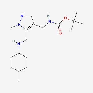 tert-butyl N-[[1-methyl-5-[[(4-methylcyclohexyl)amino]methyl]pyrazol-4-yl]methyl]carbamate