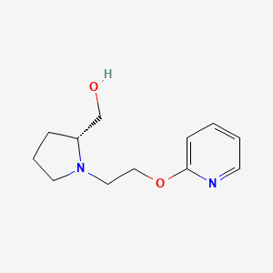 molecular formula C12H18N2O2 B7345208 [(2R)-1-(2-pyridin-2-yloxyethyl)pyrrolidin-2-yl]methanol 