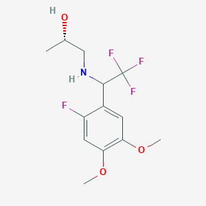 molecular formula C13H17F4NO3 B7345217 (2S)-1-[[2,2,2-trifluoro-1-(2-fluoro-4,5-dimethoxyphenyl)ethyl]amino]propan-2-ol 